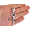 Womens Channel Set Diamond Key Pendant 14K White Gold 0.55ct