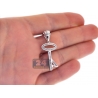 Womens Diamond Straight Key Love Pendant 14K White Gold .37ct