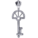 14K White Gold 1.05 ct Channel Set Diamond Key Womens Pendant