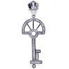 Womens Channel Set Diamond Key Pendant 14K White Gold 1.05ct