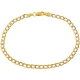 10K Yellow Gold Diamond Cut Cuban Link Womens Bracelet 3 mm 7 Inches