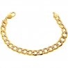 10K Yellow Gold Diamond Cut Cuban Mens Link Bracelet 11mm 9"
