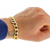 10K Yellow Gold Diamond Cut Cuban Mens Link Bracelet 11mm 9"