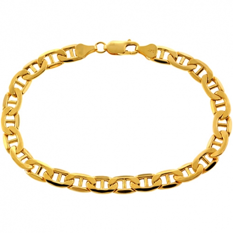 Sieraden Armbanden Schakelarmbanden 7" Mariner Anchor Link Chain Bracelet Real Solid 10K Yellow Gold 