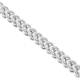 Italian 10K White Gold Franco Hollow Link Mens Chain 2 mm