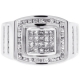 14K White Gold 1.01 ct Princess Diamond Mens Ring 