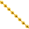 Italian 10K Yellow Gold Smooth Bead Mens Army Chain 3 mm