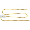 Real Italian 10K Yellow Gold Smooth Bead Mens Army Chain 3mm
