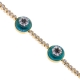 14K Yellow Gold 2.35 ct Diamond Evil Eye Womens Bracelet