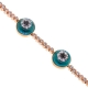 14K Rose Gold 2.35 ct Diamond Evil Eye Womens Bracelet