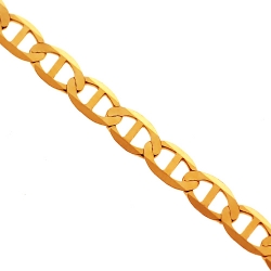 Italian 10K Yellow Gold Solid Mariner Link Mens Chain 5 mm