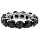 14K White Gold 14.34 ct Black Diamond Round Eternity Ring
