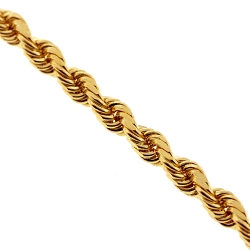 Italian 10K Yellow Gold Solid Rope Mens Chain 3.5 mm