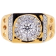 14K Yellow Gold 1.04 ct Round Diamond Mens Signet Ring