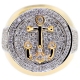 14K Yellow Gold 1.86 ct Diamond Mens Anchor Ring