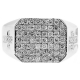 14K White Gold 1.43 ct Diamond Double Cross Mens Ring