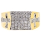 14K Yellow Gold 1.01 ct Diamond Double Cross Mens Ring