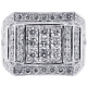14K White Gold 2.74 ct Diamond Mens Rectangle Ring