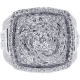14K White Gold 4.21 ct Diamond Power Square Ring