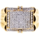 14K Yellow Gold 1.02 ct Diamond Pave Mens Ring