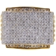 14K Yellow Gold 3.19 ct Diamond Pave Mens Signet Ring