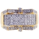 14K Yellow Gold 1.07 ct Diamond Mens Signet Ring