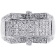 14K White Gold 1.07 ct Diamond Mens Signet Ring