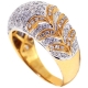 14K Yellow Gold 1.23 ct Diamond Flower Design Womens Ring