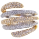 14K Two Tone Gold 2.45 ct Diamond Womens Multiband Ring