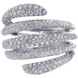 14K White Gold 2.46 ct Diamond Womens Multiband Ring