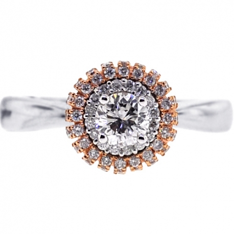 18K White Gold 0.64 ct Diamond Womens Engagement Ring