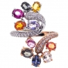 18K Two Tone Gold 5.49 ct Diamond Gemstone Womens Ring
