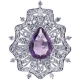 18K White Gold 1.62 ct Diamond Purple Amethyst Womens Ring
