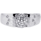 14K White Gold 0.71 ct Diamond Cluster Mens Pinky Ring