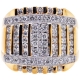14K Yellow Gold 2.48 ct Diamond Square Signet Mens Ring