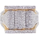 14K Yellow Gold 2.20 ct Diamond Pave Mens Signet Ring