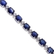 18K White Gold 25.18 ct Sapphire Diamond Womens Tennis Necklace