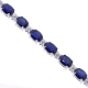 18K White Gold 19.63 ct Blue Sapphire Diamond Womens Bracelet
