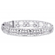 18K White Gold 0.55 ct Diamond Womens Filigree Bangle Bracelet