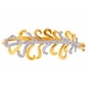 14K Yellow Gold 1.24 ct Diamond Flower Womens Bangle Bracelet