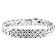 18K White Gold 0.80 ct Diamond Cuban Mens ID Bracelet 8 Inches