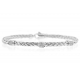 18K White Gold 0.20 ct Diamond Station Womens Woven Bracelet