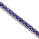 18K White Gold 13.10 ct Sapphire Diamond Womens Tennis Bracelet
