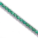 18K White Gold 10.53 ct Emerald Diamond Womens Tennis Bracelet