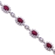 18K White Gold 9.78 ct Ruby Diamond Womens Bracelet 7.25 Inches