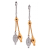 Womens Diamond Teardrop Earrings 18K Two Tone Gold 1.05 Carat