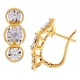 18K Yellow Gold 0.34 ct Diamond Womens Illusion Earrings