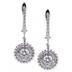 18K White Gold 1.21 ct Diamond Womens Drop Earrings