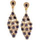 18K Yellow Gold 8.03 ct Blue Sapphire Diamond Chandelier Earrings