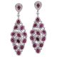 18K White Gold 7.24 ct Ruby Diamond Chandelier Earrings